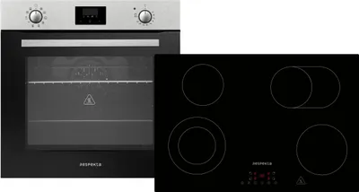Produktbild von Backofen Herd Kochfeld 77 cm Herdset Grill Heißluft Einbau Timer 72 L Respekta