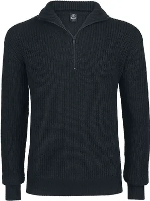 Produktbild von Brandit Strickpullover Herren Marine Troyer schwarz Basics 100% Polyacryl 5XL