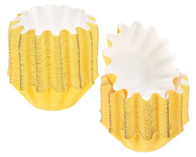 200 fettbeständige Muffinförmchen, gelb, Papier, 7 cm Ø, für Cupcakes