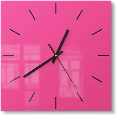 Produktbild von DEQORI Glasuhr 30x30 cm Modern 'Rosa' Wanduhr Glas Uhr Design leise Küchenuhr