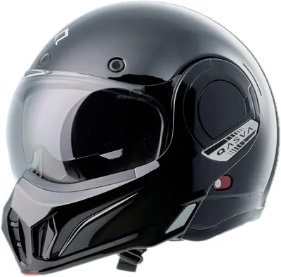 Produktbild von Motorradhelm Klapphelm QASVA Schwarz Gr. M 57-58 cm mit Sonnenblende