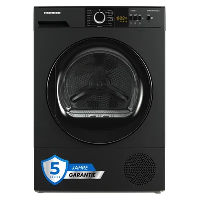Produktbild von Heinner HHPD-V9T1CHS, Freistehend, Frontlader, Wärmepumpe, Grau, Drehregler, Tasten, Rechts
