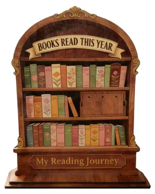 Produktbild von Lesezähler aus Holz – Lesetracker für Bücherregal, Bibliothek, Bücherregal, Geschenkidee für Bücherliebhaberinnen und Lehrerinnen