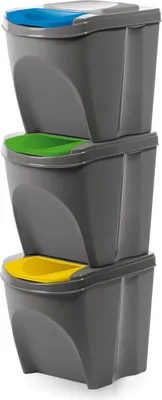 Obrázek produktu pro KOTARBAU® Kbelík na třídění odpadu 3 ks. Třídič odpadu do kuchyně