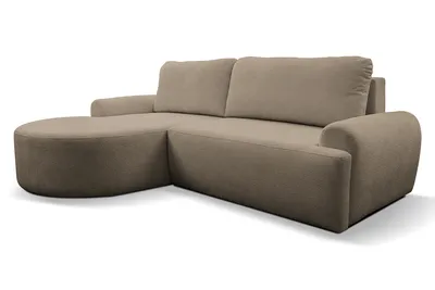 Produktbild von VENASI DREAM Links Ecksofa mit Schlaffunktion und Bettkasten Eckcouch Sofa L Form Schlafsofa CAPPUCCINO
