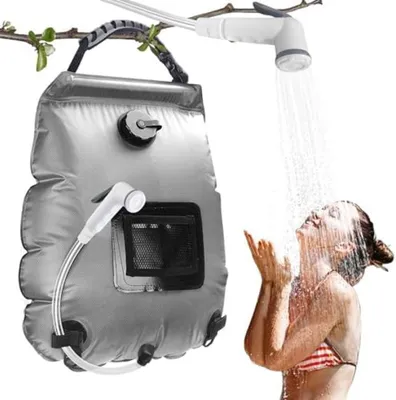 Produktbild von PolkaHome® Tragbare Solar-Campingdusche 20 Liter mit Duschkopf und Temperaturanzeige für Outdooraktivitäten