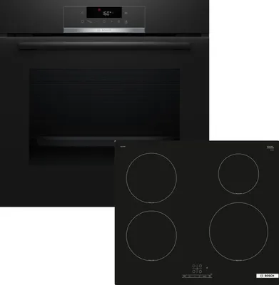 Produktbild von Bosch Einbau-Backofen-Set, HBA571BB3 + PUE61RBB6E, Einbau-Backofen, Induktionskochfeld HBD274FB67