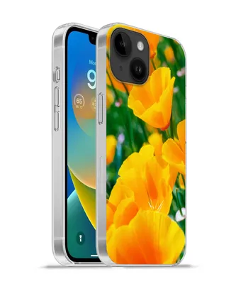 Produktbild von MuchoWow® Handyhülle Schutzhülle Hülle für Apple iPhone 14 - Softcase Blumen - Garten - Orange Silikon Softcase Handy Hülle - Mobiltelefonhülle