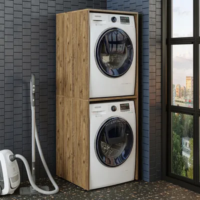 Produktbild von Roomart DUO-II Waschmaschinenschrank 67 cm breit, Eiche