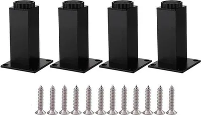 Obrázek produktu pro Nastavitelné nohy ke stolu, 10 cm, hliník, černé, 4 ks