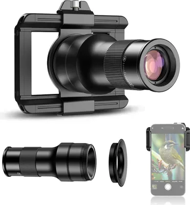 Produktbild von APEXEL APL-TM6 Handy-Telefoto-Makroobjektiv-Set 6X + 150 mm mit Universal-Halterung, Aufbewahrungstasche für Wandern, Camping, Tierbeobachtung, kompat