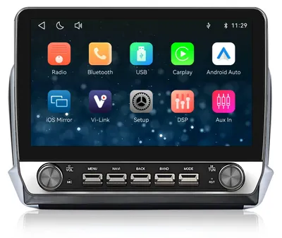 Immagine prodotto di Autoradio da 10,1 pollici per Peugeot 208, 2008, modelli dal 2012 al 2018, con doppio controllo rotativo, CarPlay e Android Auto wireless, Bluetooth e sistema Linux