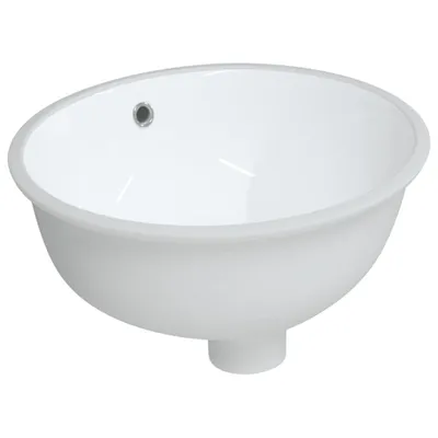 Zdjęcie produktu dla vidaXL Umywalka biała 37x31x17,5 cm owalna ceramiczna