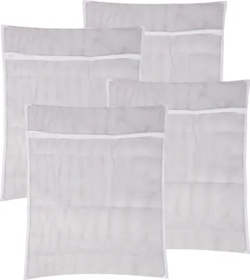 Produktbild von Wäschenetz XXL ( 4er Set / 50x70cm ) - Wäschesack Kochfest - Wäschebeutel für Blusen, BH, Unterwäsche, Socken oder Feinwäsche - Füllmenge bis 3kg