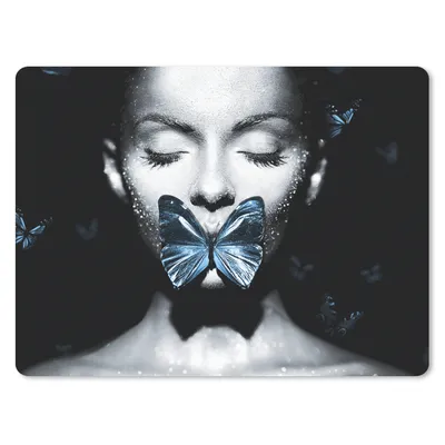 Produktbild von MuchoWow® Mauspad Mousepad Frau - Schmetterling - Luxus 23x19 cm - Mousepads - Maus Mat - Pad - Mausunterlage - Schreibtischunterlage - Mauspad