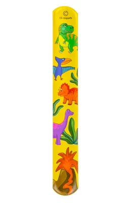 Produktbild von lg-imports Dino-Party Schnapp-Armbänder, 12 Stück, Metall mit Kunststoff-Überzug, ca. 24 cm lang, 2,5 cm breit, automatisch aufrollbar, Mitgebsel für Kindergeburtstage, Nicht für Kinder unter 3 Jahren geeignet!