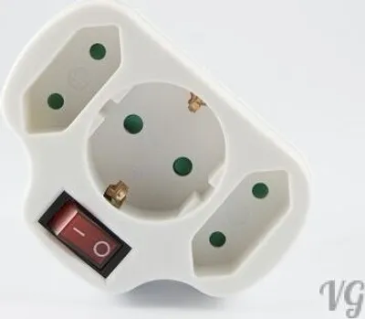 Produktbild von Multistecker Adapterstecker Verteiler Mehrfachstecker 3-fach mit Schalter CE