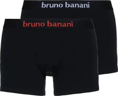 Produktbild von bruno banani Herren Short 2er Pack Flowing Boxershorts, Schwarz (schwarz/weiß/sc