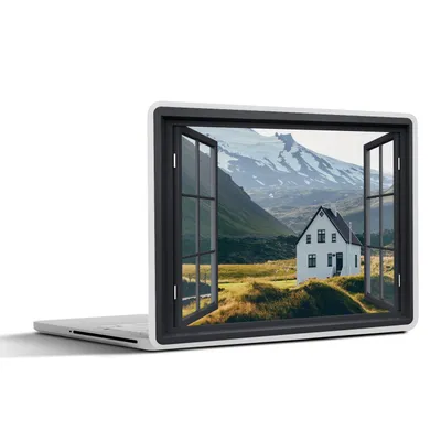 Produktbild von MuchoWow® Laptop Aufkleber Sticker Cover Aussicht - Haus - Berg 30x21 cm - Sticker für Laptop - Selbstklebend