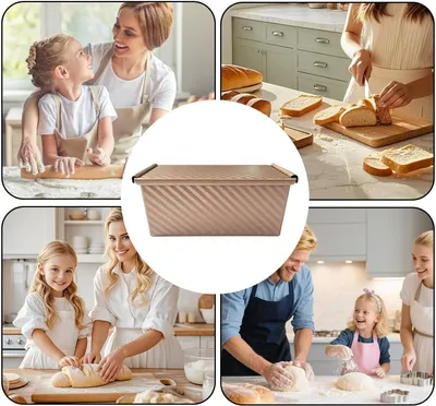 Produktbild von Brotdose mit Deckel Küchen-Backform | Brotbackform mit Deckel Für Kuchen, Hefeteig, Toast, Sandwich, Ofen, Mikrowelle, Küche, Restaurant & Wohnung
