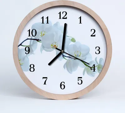 Produktbild von Holzuhr 30fi cm wanduhr - Orchidee Blumen