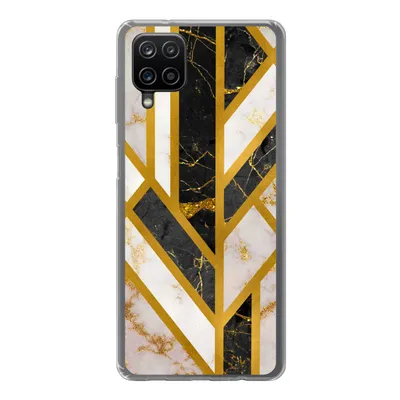Produktbild von MuchoWow® Handyhülle Schutzhülle Hülle für Samsung Galaxy A12 Marmor - Gold - Glitzer - Luxus Silikon Softcase Handy Hülle - Bild