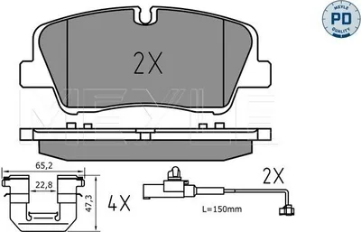 Produktbild von MEYLE 025 223 7017/PD Bremsbeläge Hinten für HYUNDAI H350 Kasten H350 Bus H350 Pritsche/Fahrgestell