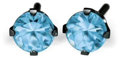 Produktbild von Studex Schwarzer Stahl Ohrringe mit Blauem Zirkonia 4mm 7517-0170