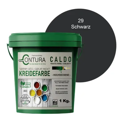 Produktbild von Contura BeGreen 1Kg. Kreidefarbe Shabby Chic Möbellack - 29 Schwarz