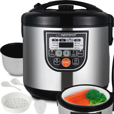 Multicooker Esperanza 860 W mit LCD-Display und Dampfgarerfunktion