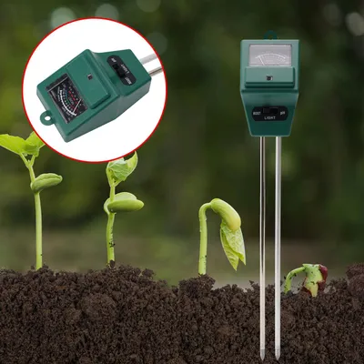 Produktbild von Präzises 3-in-1 Pflanzenerde Messgerät, Bodentester misst Feuchtigkeit, pH-Wert und Lichtverhältnisse, Finden Sie den idealen Standort für Pflanzen