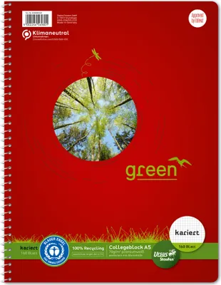 Immagine prodotto di Staufen® green 608592020 Collegeblock LIN22 - A5, 160 fogli, 70 g/m², a scacchiera