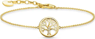 Produktbild von THOMAS SABO Armband Baum Silber vergoldet Zirkonia A1828-414