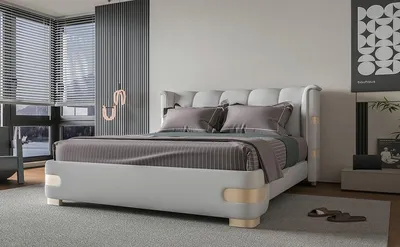 Immagine prodotto di Graunes Schlafzimmer Bett Designer Doppelbett Edelstahlelemente