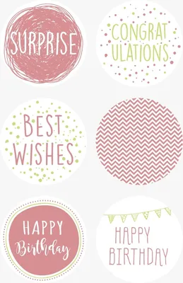 Produktbild von Sticker Birthday rund Packung mit 6 Stück
