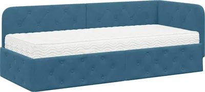 Obrázok produktu pre vidaXL Rohový rám postele Modrá 80 x 200 cm Zamat