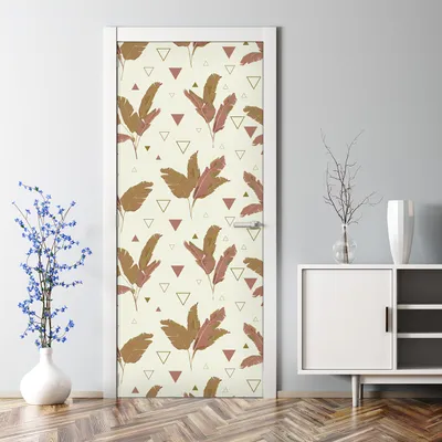 Produktbild von Dekorative Türtato Aufkleber selbstklebend Klebefolie Türposter Palmblätter Dreiecke 77 x 200 cm