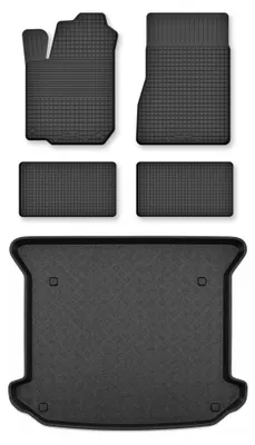 Produktbild von Gummimatten + Kofferraumwanne für Peugeot 807 2002-2014 (Standard-Kofferraum) – Schwarz, Semi-Universal, angepasst – Wielganizator Semi-Universal