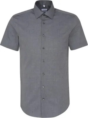 Produktbild von Seidensticker BUSINESS Herren Hemd Kurzarm Kent Slim-Fit Anthrazit 37