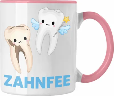 Produktbild von Trendation - Zahnfee Tasse Geschenk Zahnärztin Lustige Geschenkidee Zahnarzt (Rosa)