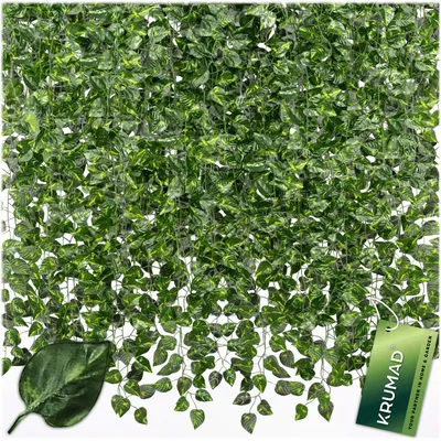 Produktbild von KRUMAD Künstlich Efeu Girlande 12 Stück Set 27 m Kunstpflanze Efeu Girlande für Balkon Garten Wanddeko Deko Wohnzimmer