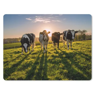 Produktbild von MuchoWow® Mauspad Mousepad Kühe - Sonne - Gras - Tiere - Bauernhof 40x30 cm - Mousepads - Maus Mat - Pad - Mausunterlage - Anti Rutsch