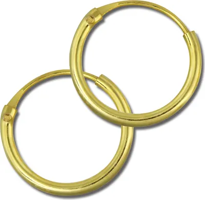 Image de SilberDream Créoles unies argent 333 doré Simply Boucles d'oreilles 10mm SDO6510Y