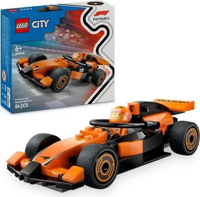 Zdjęcie produktu dla LEGO City McLaren Voiture de course avec pilote de F1, 86 pièces, Jouet de construction pour Garçon 6+ ans
