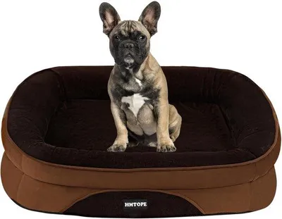 Image de Lit orthopédique pour chien, canapé pour chien, petit chien, marron, 71 x 53 x 14 cm, antidérapant