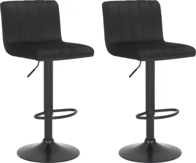 Produktbild von 2er Set Barhocker HLO-CP231 Samt  schwarz
