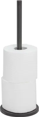 Produktbild von Tiger Tune Reserverollenhalter, bietet Platz für bis zu 3 Toilettenpapierrollen, freistehend, Black Metal gebürstet/Schwarz, 126 x 356 x 126 mm