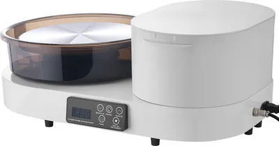 Zdjęcie produktu dla SucceBuy Elektryczna koło garncarskie 450 W, koło garncarskie z talerzem obrotowym o średnicy 28 cm, pedałem nożnym i regulowaną prędkością obrotową od 30 do 300 obr./min, w zestawie z zestawem narzędzi, idealne do samodzielnego tworzenia dzieł sztuki z gliny i dla początkujących, kolor biały