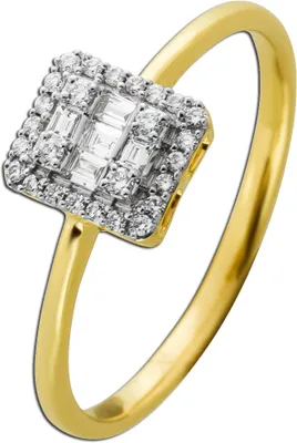 Produktbild von Brillantring Gelbgold Weißgold 585 14K Diamanten 0.17ct 20