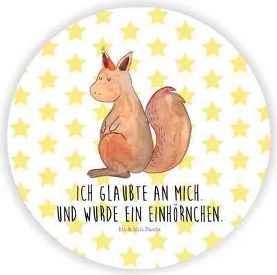 Produktbild von Mr. & Mrs. Panda magnet Einhorn Glauben - Weiß - Geschenk, für kühlschrank, fotos, Kühlschrankmagnet, magnettafel, Einhörnchen, Eichhörnchen, Einhörner, Eichhorn, Unicorn